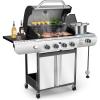 image3Burner Propane Gas Grill with Side BurnerStainless Steel BBQ Grill with PorcelainEnameled Cast Iron Grates37000 BTU Barbecue Grill Suitable for PatioCampingOutdoor Cooking4Burner Grills