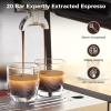image2025 Upgrade Espresso Machine with Grinder 20 Bar Professional Espresso Coffee Machine with AntiClog Design Builtin Milk Frother Steam WandPerfect Cappuccino ampamp Latte Maker for HomeUpgrade Black