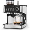 image2025 Upgrade Espresso Machine with Grinder 20 Bar Professional Espresso Coffee Machine with AntiClog Design Builtin Milk Frother Steam WandPerfect Cappuccino ampamp Latte Maker for HomeUpgrade Black