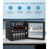image48 Can Beverage Refrigerator Mini Fridge Cooler Glass Door for Beer Soda or Wine Small Drink Cooler Machine LED Temperature Control for Bar Home Office 13CUFT