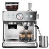 imageDual Boiler Espresso Machine with Grinder 20 Bar Espresso MachinesUse Milk Frother and Brew Coffee Machine Simultaneously Removable Water Tank Coffee Maker Cappuccino Latte 95oz Water TankStainless SteelDual Boiler