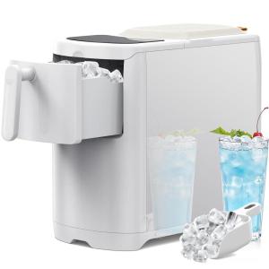 imageCountertop Bullet Ice Maker Machine with PullOut Ice Basket 6Pcs Bullet ICES in 8 Mins 18LbsDay Quiet Operation Portable Compact Small Ice Maker with SelfCleaningBlackWhite