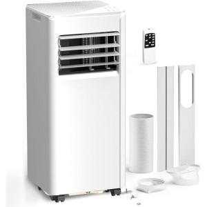 image:imagePortable Air Conditioner 8000 BTU ASHRAE 3in1 Mode AC Cools Up to 350 Sq Ft LED Display amp Remote Control 24H Timer AC Unit with Window Kits for BedroomDormOfficeWhite8000 BTU with 24H Timer