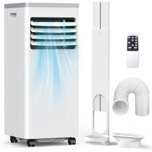 image:imagePortable Air Conditioner 8000 BTU ASHRAE 3in1 Mode AC Cools Up to 350 Sq Ft LED Display amp Remote Control 24H Timer AC Unit with Window Kits for BedroomDormOfficeWhite10000 BTU with Auto Shutoff