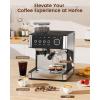 image:image20 Bar Espresso Machine with Builtin AntiClog Coffee Grinder Expresso Coffee Machines with Milk Steam WandFrotherTamping ToolsEspresso Maker with Grinder for LattesWhiteGloss Black