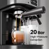 image:imageEspresso and Cappuccino Machine 20Bar Latte Machine with Automatic Milk Frother 3 in 1 Professional SemiAutomatic Espresso Maker with Dual Heating System amp Capsule Compatible