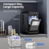 image:imageIce Makers Countertop26Lbs24H8Pcs in 6MinsPortable Ice Maker Machine with 12L Top Water TankInterior Lighting2 Sizes of Bullet Ice for HomeOfficePartyBlackBlack