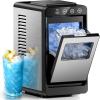 image:imageIce Makers Countertop26Lbs24H8Pcs in 6MinsPortable Ice Maker Machine with 12L Top Water TankInterior Lighting2 Sizes of Bullet Ice for HomeOfficePartyBlackUpgrade Stainless Steel