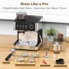 image:image20 Bar Espresso Machine with Grinder amp Milk Frother Steam Wand 58mm Stainless Steel Coffee Maker Expresso Coffee machines for Home and Caf Use Perfect for Cappuccino and LatteCharcoal