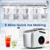 image:image9 Cubes Ready in 68 Mins Countertop Ice Maker 265Lbs per Day Stainless Steel Portable Ice Maker Ice Maker Machine with Carry Handle for HomeKitchenCampingRV SilverSILVER with Handel
