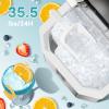 image:imageNugget Ice Maker Countertop with Handle Chewable Pellet Ice Maker with SelfCleaning 355Lbs24Hrs Ready in 6 Mins Portable Sonic Ice Maker with Basket amp Scoop for Home Party Camping BlackSteel Silver