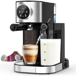 image:image20 Bar Professional Compact Espresso Cappuccino Machine with Touch Screen amp Auto Milk Frother Stainless Steel Coffee Maker for Cappuccino LatteBlack  Stainless Steel