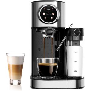 image:image20 Bar Professional Compact Espresso Cappuccino Machine with Touch Screen amp Auto Milk Frother Stainless Steel Coffee Maker for Cappuccino LatteBlack  Silver