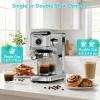 image:imageEspresso Machine 20 Bar Stainless Steel Espresso Maker with Steam Milk Frother Compact Coffee Machine with 45oz Removable Water Tank for CappuccinoLatteampCold Brew HomeampOffice