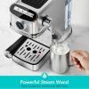image:imageEspresso Machine 20 Bar Stainless Steel Espresso Maker with Steam Milk Frother Compact Coffee Machine with 45oz Removable Water Tank for CappuccinoLatteampCold Brew HomeampOffice