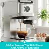 image:imageEspresso Machine 20 Bar Stainless Steel Espresso Maker with Steam Milk Frother Compact Coffee Machine with 45oz Removable Water Tank for CappuccinoLatteampCold Brew HomeampOffice