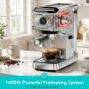 image:imageEspresso Machine 20 Bar Stainless Steel Espresso Maker with Steam Milk Frother Compact Coffee Machine with 45oz Removable Water Tank for CappuccinoLatteampCold Brew HomeampOffice