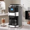 image:image10Cup Drip Coffee Maker with Builtin Grinder Programmable Grind amp Brew Combo Coffee Machines with LED Touchscreen 24H Timer 2Hour Warm Plate Black