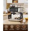 image:image2026 Upgrade 15 Bar Espresso Machine with Grinder for Home Expresso Coffee Machines with Milk FrotherTamping Tools Espresso Maker with Removable Water Tank for Cappuccino and LatteBlackBlack