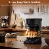 image:image5 Cup Programmable Drip Coffee Maker 24H Delay Brew 2H Keep Warm amp Auto Shut Off Pause amp Serve Reusable Filter Glass Coffee Pot Small Coffee Machine for Home OfficePure Black