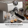 image:imageEspresso machine with Cold Brew 20 Bar Espresso Maker with Milk Frother Steam Wand Stainless Steel Coffee Machine with Removable Water Tank for Cappuccino Latte Home amp OfficeStainless Steel Silver