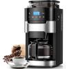 image:image10Cup Drip Coffee Maker with Builtin Grinder Programmable Grind amp Brew Combo Coffee Machines with LED Touchscreen 24H Timer 2Hour Warm Plate Black
