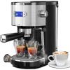image:image20 Bar Espresso MachineSemiAutomatic Espresso Machine with Milk Frother Steam WandCoffee Maker Machine with 40 oz Removable Water Tank for Latte ampCappuccinoBlackSliver
