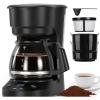 image:image5 Cup Programmable Drip Coffee Maker 24H Delay Brew 2H Keep Warm amp Auto Shut Off Pause amp Serve Reusable Filter Glass Coffee Pot Small Coffee Machine for Home OfficePure Black