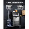 image:imageCommercial Ice Maker Machine 100lbs24H 33lbs Storage Bin Stainless Steel Freestanding Ice Machine with SelfCleaning for Home Kitchen Bar Cafe Restaurant