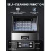 image:imageCommercial Ice Maker Machine 100lbs24H 33lbs Storage Bin Stainless Steel Freestanding Ice Machine with SelfCleaning for Home Kitchen Bar Cafe Restaurant