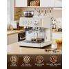 image:image2026 Upgrade 15 Bar Espresso Machine with Builtin AntiClog Coffee Grinder Expresso Coffee Machines with Milk Steam WandFrotherTamping ToolsEspresso Maker with Grinder for LattesAlmondWhite