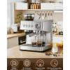image:image2026 Upgrade 15 Bar Espresso Machine with Builtin AntiClog Coffee Grinder Expresso Coffee Machines with Milk Steam WandFrotherTamping ToolsEspresso Maker with Grinder for LattesAlmondSilver