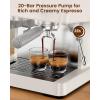 image:image2026 Upgrade 15 Bar Espresso Machine with Builtin AntiClog Coffee Grinder Expresso Coffee Machines with Milk Steam WandFrotherTamping ToolsEspresso Maker with Grinder for LattesAlmondWhite