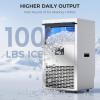 image:imageCommercial Ice Maker Machine100lbs24H Stainless Steel Ice Machine33lbs Storage Auto SelfCleaning Freestanding Ice Maker Ice Machine Freestanding for BarCafeRestauranSilver Full Stainless