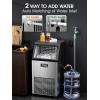 image:imageCommercial Ice Maker Machine100lbs24H Stainless Steel Ice Machine33lbs Storage Auto SelfCleaning Freestanding Ice Maker Ice Machine Freestanding for BarCafeRestauranSilver