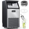 image:imageCommercial Ice Maker Machine100lbs24H Stainless Steel Ice Machine33lbs Storage Auto SelfCleaning Freestanding Ice Maker Ice Machine Freestanding for BarCafeRestauranSilver