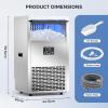 image:imageCommercial Ice Maker Machine100lbs24H Stainless Steel Ice Machine33lbs Storage Auto SelfCleaning Freestanding Ice Maker Ice Machine Freestanding for BarCafeRestauranSilver Full Stainless