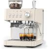 image:image2026 Upgrade 15 Bar Espresso Machine with Builtin AntiClog Coffee Grinder Expresso Coffee Machines with Milk Steam WandFrotherTamping ToolsEspresso Maker with Grinder for LattesAlmondAlmond