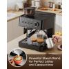 image:image2026 Upgrade 15 Bar Espresso Machine with Builtin AntiClog Coffee Grinder Expresso Coffee Machines with Milk Steam WandFrotherTamping ToolsEspresso Maker with Grinder for LattesSleek BlackSleek Black