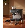 image:image2026 Upgrade 15 Bar Espresso Machine with Builtin AntiClog Coffee Grinder Expresso Coffee Machines with Milk Steam WandFrotherTamping ToolsEspresso Maker with Grinder for LattesSleek BlackSleek Black