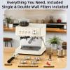 image:image2026 Upgrade 15 Bar Espresso Machine with Builtin AntiClog Coffee Grinder Expresso Coffee Machines with Milk Steam WandFrotherTamping ToolsEspresso Maker with Grinder for LattesSleek BlackAlmond