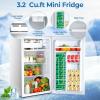 image:imageElectactic Compact Refrigerator 44 cuft mini fridge with Water Dispenser Single Door Refrigerator with Adjustable Temperature Settings Low noise for Bedroom Office Dorm BlackWhite