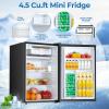 image:imageElectactic Compact Refrigerator 44 cuft mini fridge with Water Dispenser Single Door Refrigerator with Adjustable Temperature Settings Low noise for Bedroom Office Dorm BlackBlack