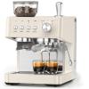 image:image2026 Upgrade 15 Bar Espresso Machine with Builtin AntiClog Coffee Grinder Expresso Coffee Machines with Milk Steam WandFrotherTamping ToolsEspresso Maker with Grinder for LattesSleek BlackAlmond