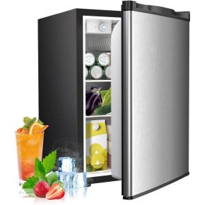 image:imageElectactic Compact Refrigerator 44 cuft mini fridge with Water Dispenser Single Door Refrigerator with Adjustable Temperature Settings Low noise for Bedroom Office Dorm BlackSilver