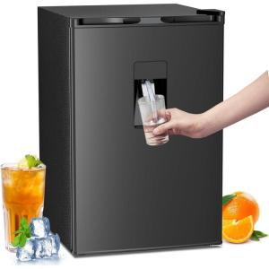 image:imageElectactic Compact Refrigerator 44 cuft mini fridge with Water Dispenser Single Door Refrigerator with Adjustable Temperature Settings Low noise for Bedroom Office Dorm BlackBlack with water dispenser