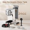 image:imageElectactic Espresso Machine 20 Bar Compact Espresso Coffee Maker with Steam Milk Frother Stainless Steel Coffee Machine with 34oz Removable Water Tank for Cappuccino LatteSilver