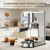 image:imageElectactic Espresso Machine 20 Bar Compact Espresso Coffee Maker with Steam Milk Frother Stainless Steel Coffee Machine with 34oz Removable Water Tank for Cappuccino LatteSilver