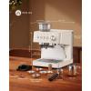 image:imageEspresso Machine with Grinder 20 Bar Expresso Coffee Machines Professional Coffee Maker for Latte amp Cappuccino with Milk Frother Expresso Machines for Home Removable Water Tank Steam WandSilverClassic Almond