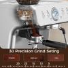 image:imageEspresso Machine with Grinder 20 Bar Expresso Coffee Machines Professional Coffee Maker for Latte amp Cappuccino with Milk Frother Expresso Machines for Home Removable Water Tank Steam WandSilverSilver